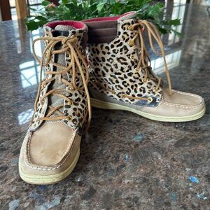 Cole Haan Sperry Hiker Fish Leopard Topsider - 9